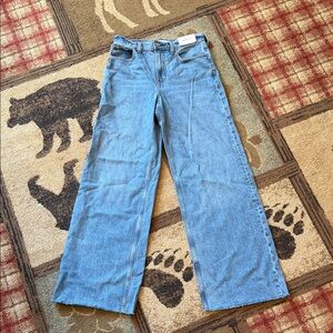 Abercrombie Classic Wide-Leg Women's Jeans - Light Blue